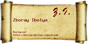 Zboray Ibolya névjegykártya